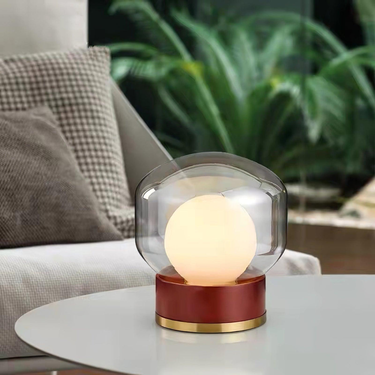 Candeeiro de mesa artístico Brinox em madeira