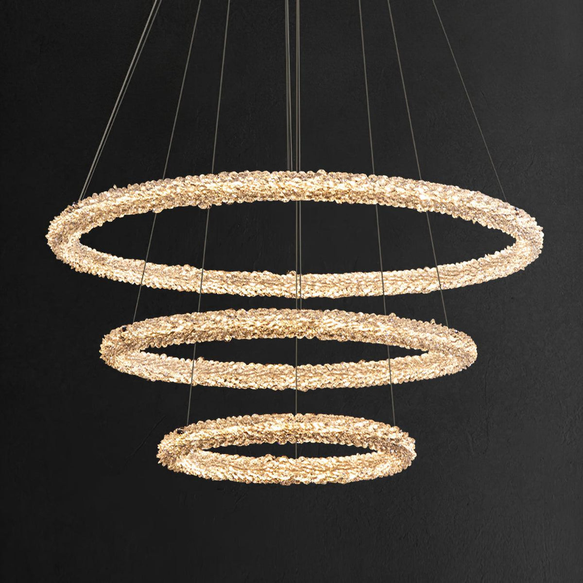 Candeeiro de teto Seleira com anel de cristal LED
