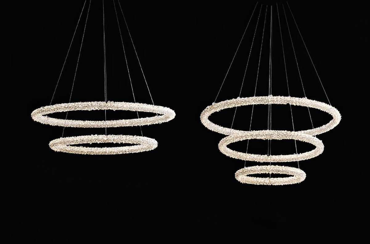 Candeeiro de teto Seleira com anel de cristal LED