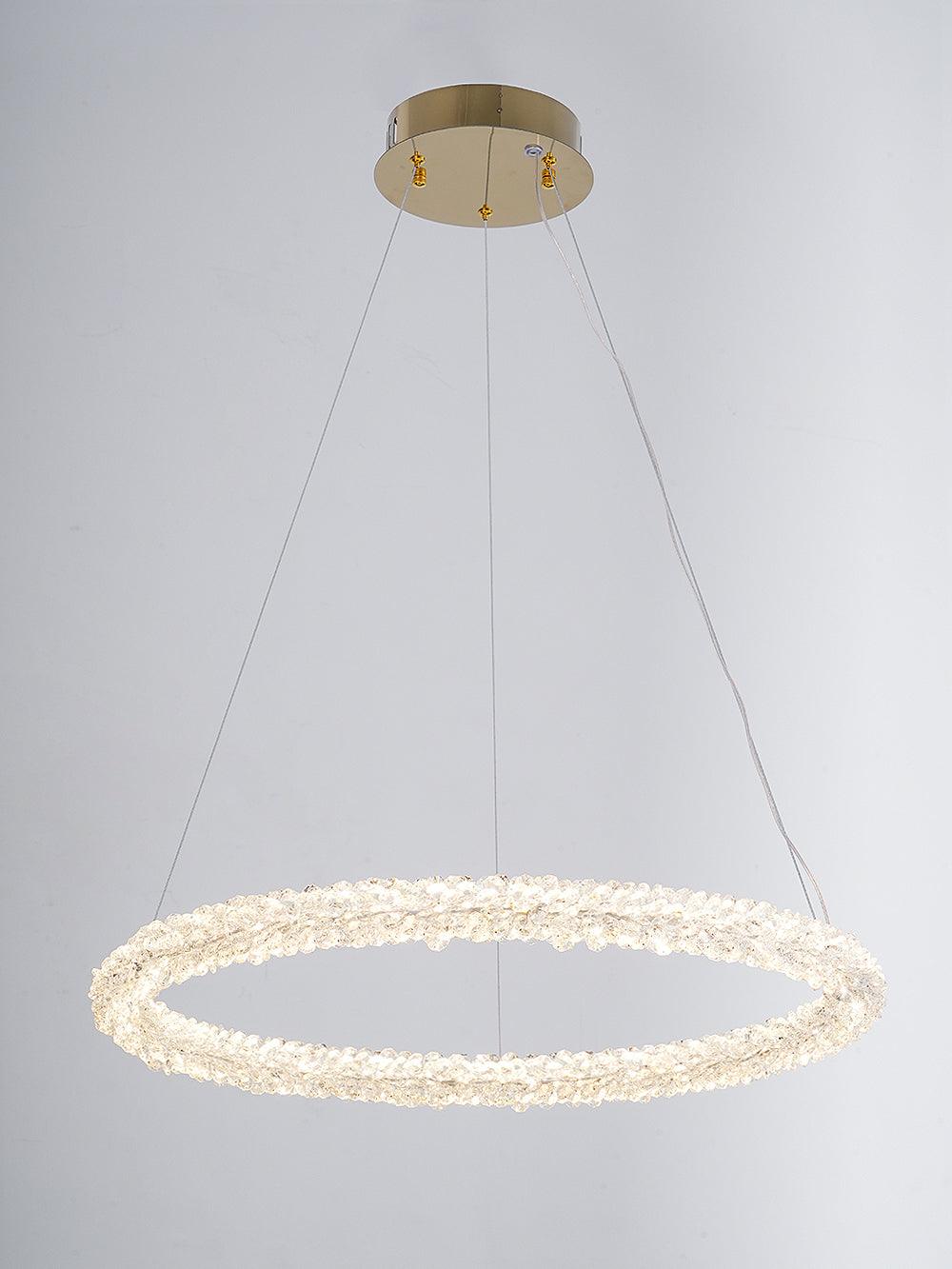 Candeeiro de teto Seleira com anel de cristal LED