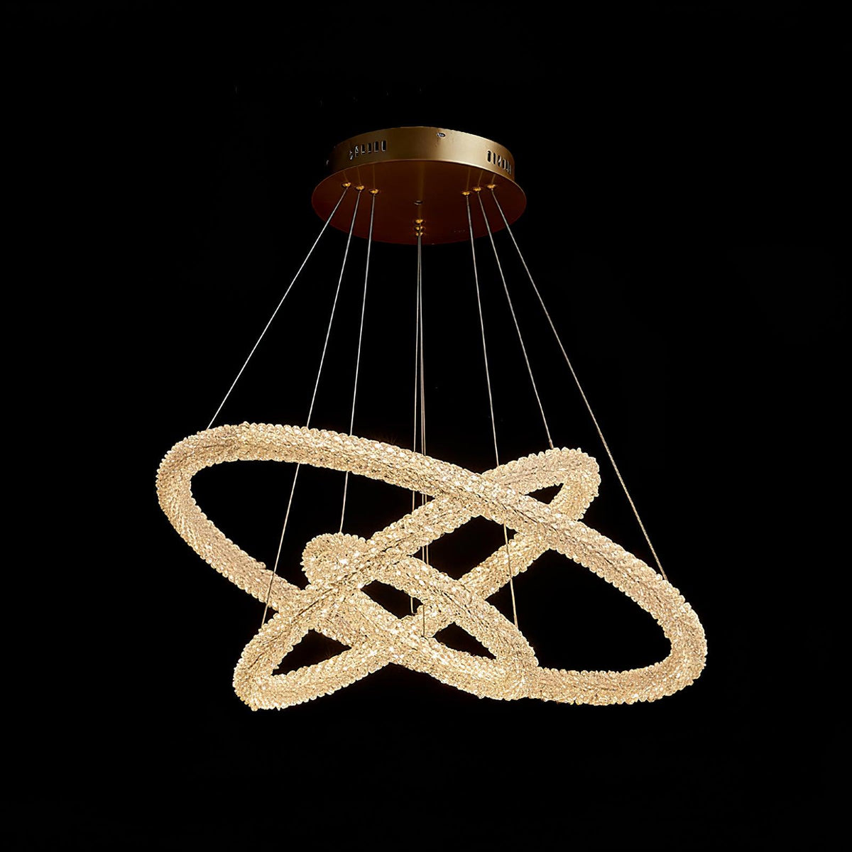Candeeiro de teto Seleira com anel de cristal LED