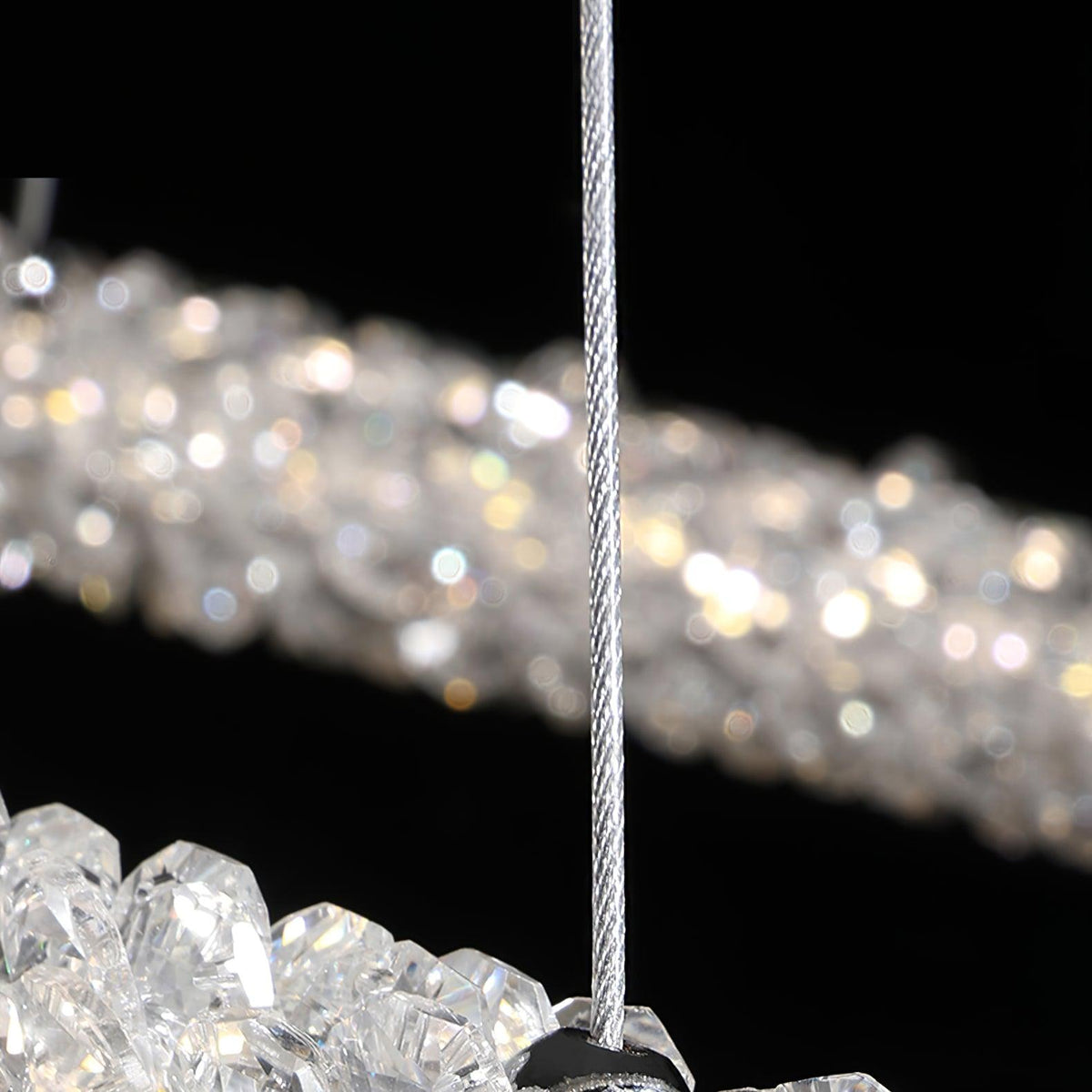 Candeeiro de teto Seleira com anel de cristal LED