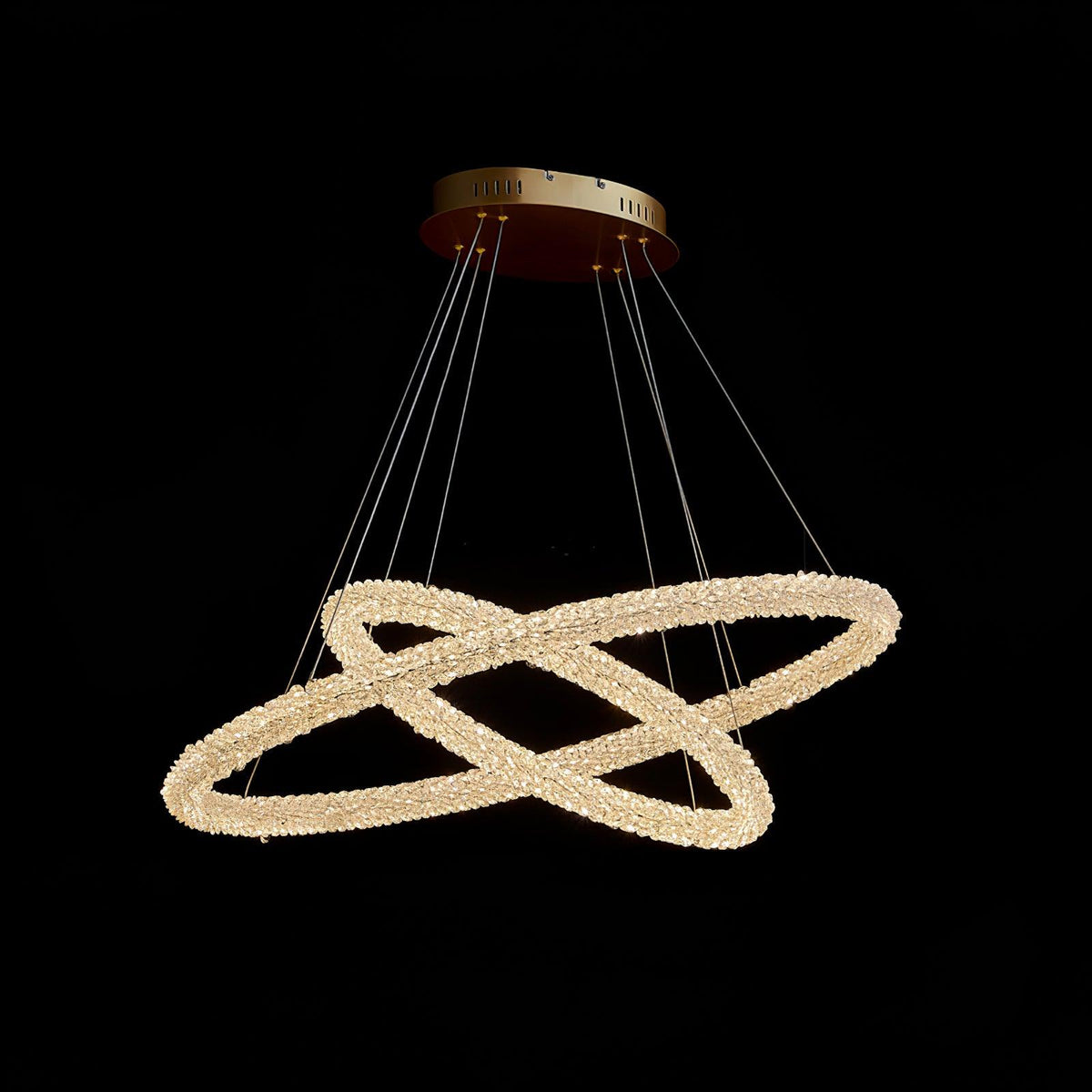 Candeeiro de teto Seleira com anel de cristal LED