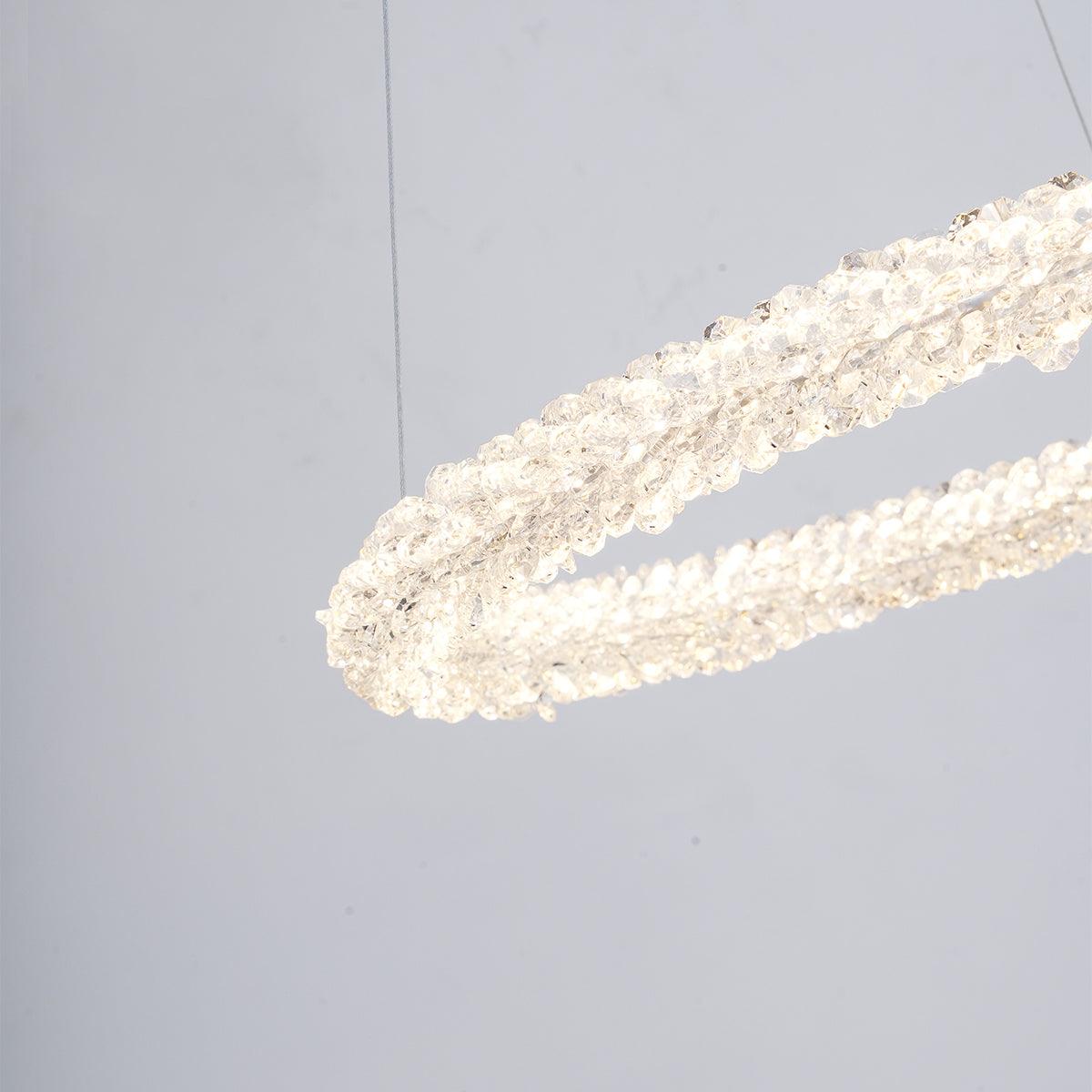 Candeeiro de teto Seleira com anel de cristal LED