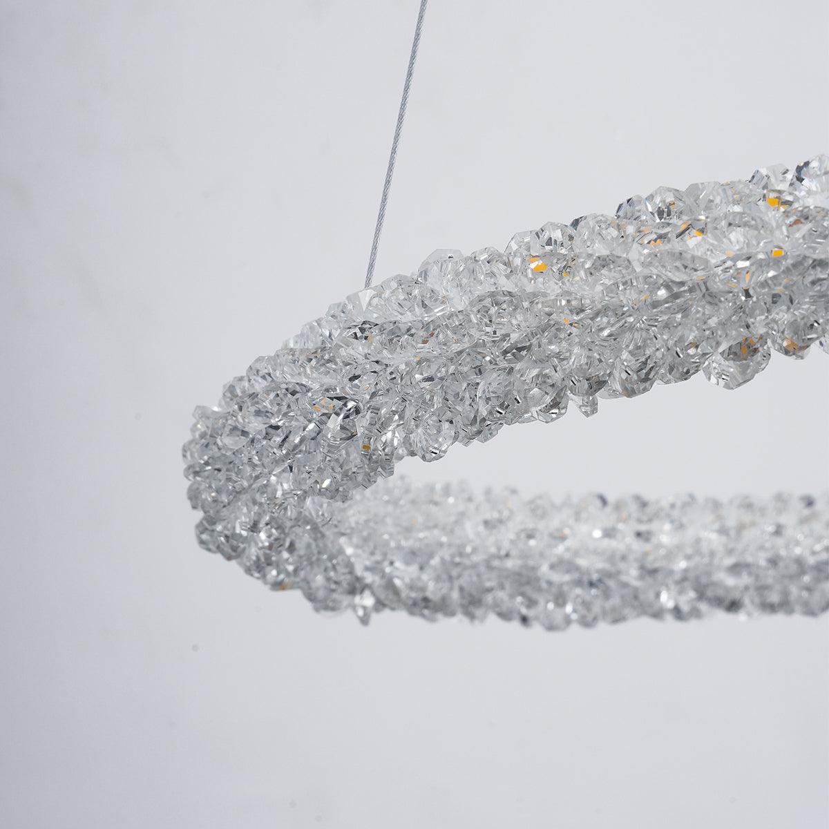 Candeeiro de teto Seleira com anel de cristal LED