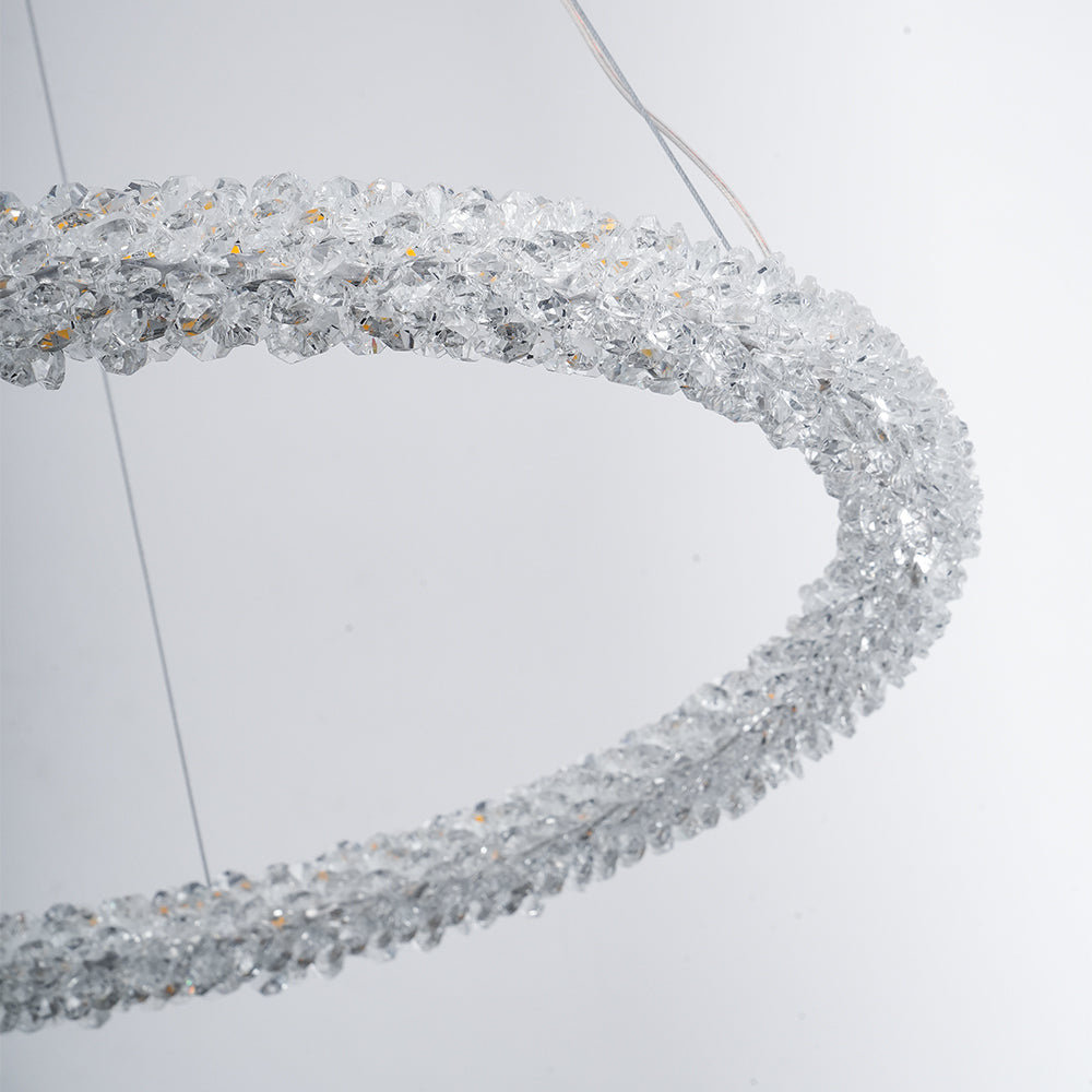 Candeeiro de teto Seleira com anel de cristal LED
