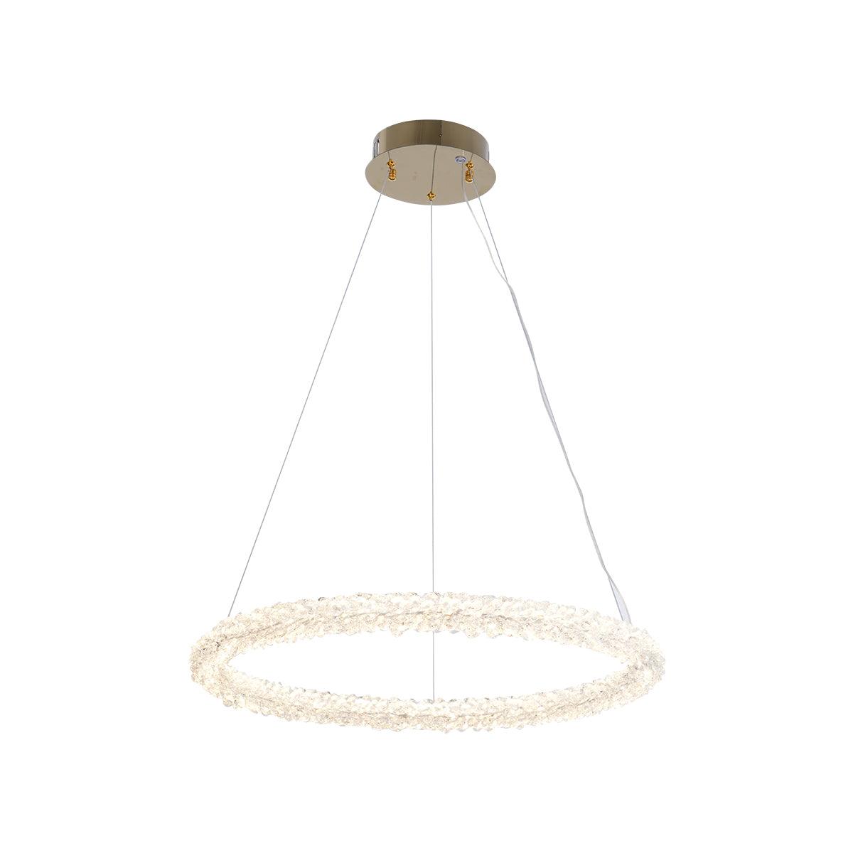 Candeeiro de teto Seleira com anel de cristal LED