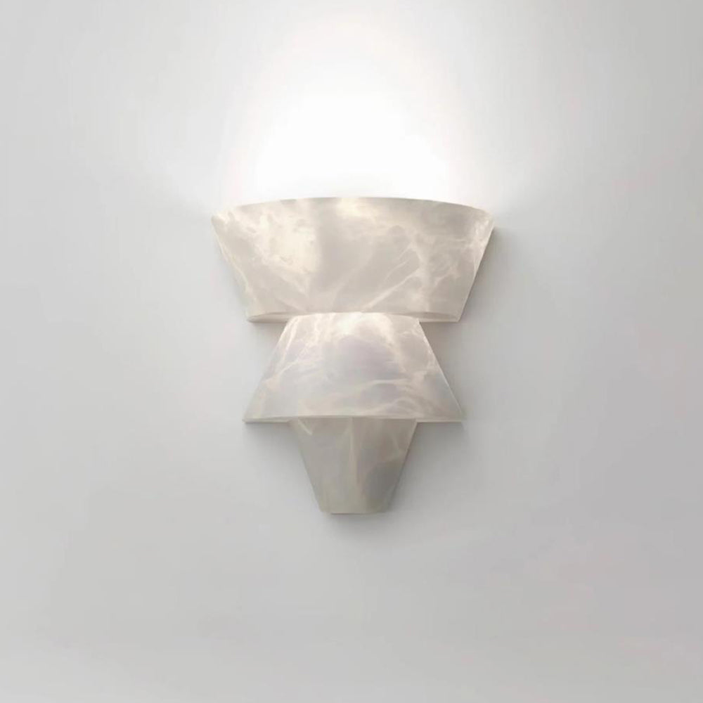 Alvian Wall Lamp Elegant White Alabaster Tiered