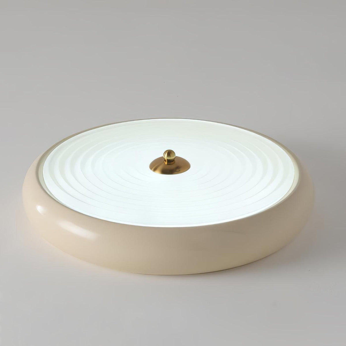Utheara Moderne Minimalistisk Loftslampe i Cremefarvet Riflet Glas