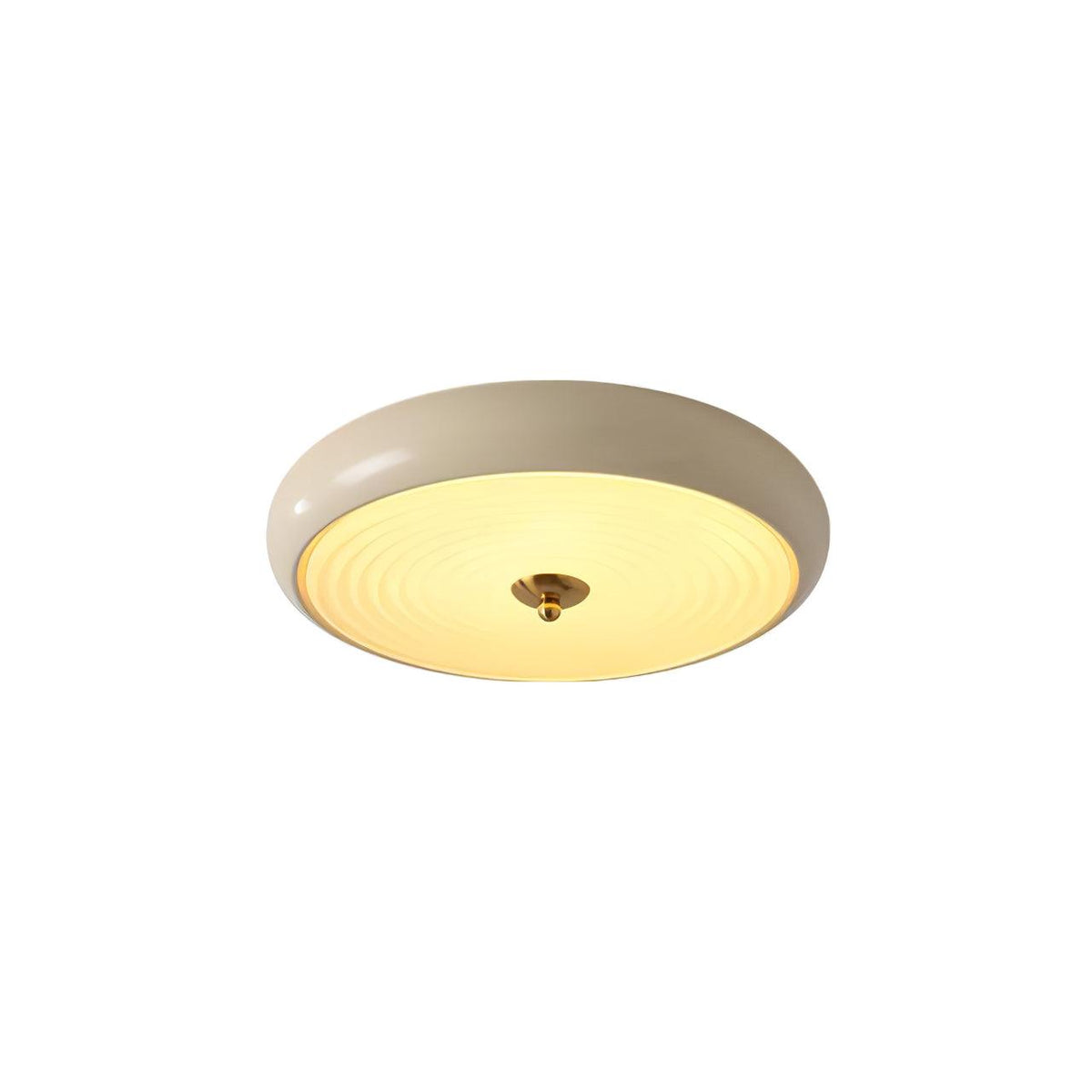 Utheara Moderne Minimalistisk Loftslampe i Cremefarvet Riflet Glas