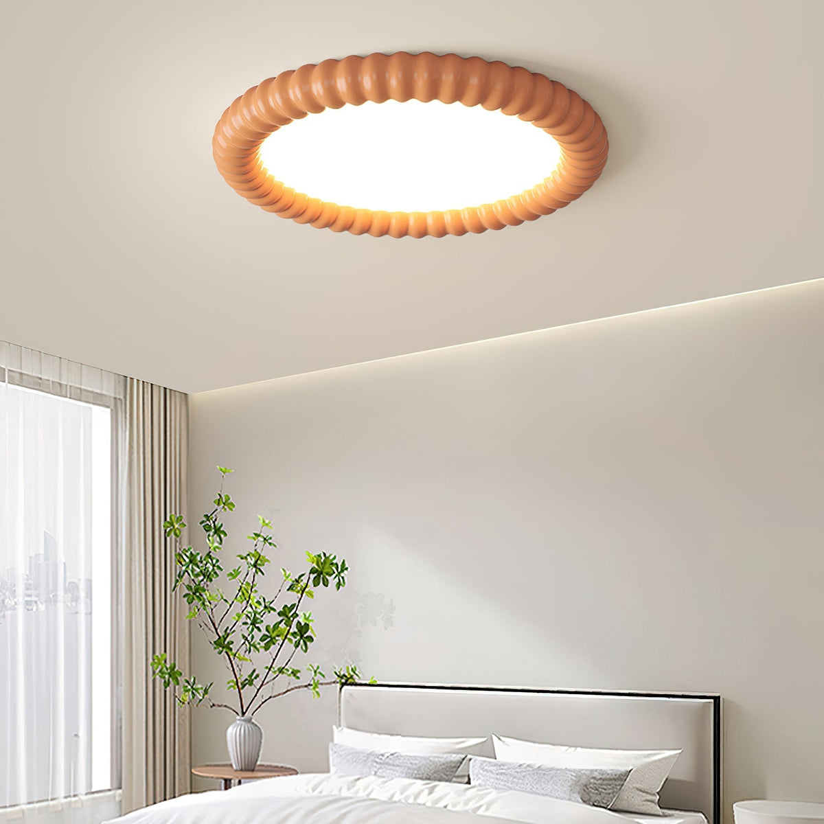 Candeeiro de teto Ulire com design nórdico artístico e resina ondulada