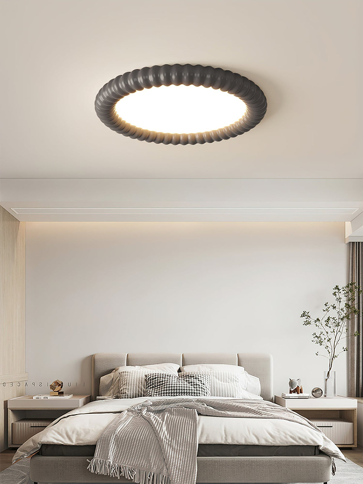 Candeeiro de teto Ulire com design nórdico artístico e resina ondulada