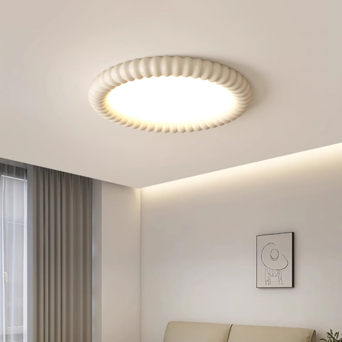 Candeeiro de teto Ulire com design nórdico artístico e resina ondulada