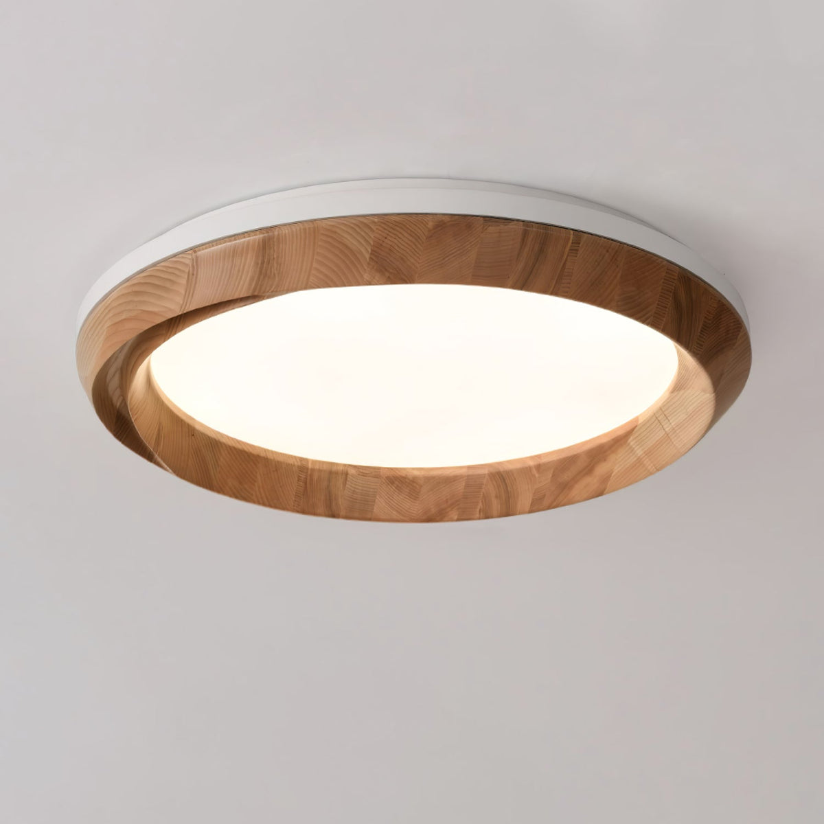Candeeiro de teto Aurdoreth moderno minimalista em madeira com efeito ondulado
