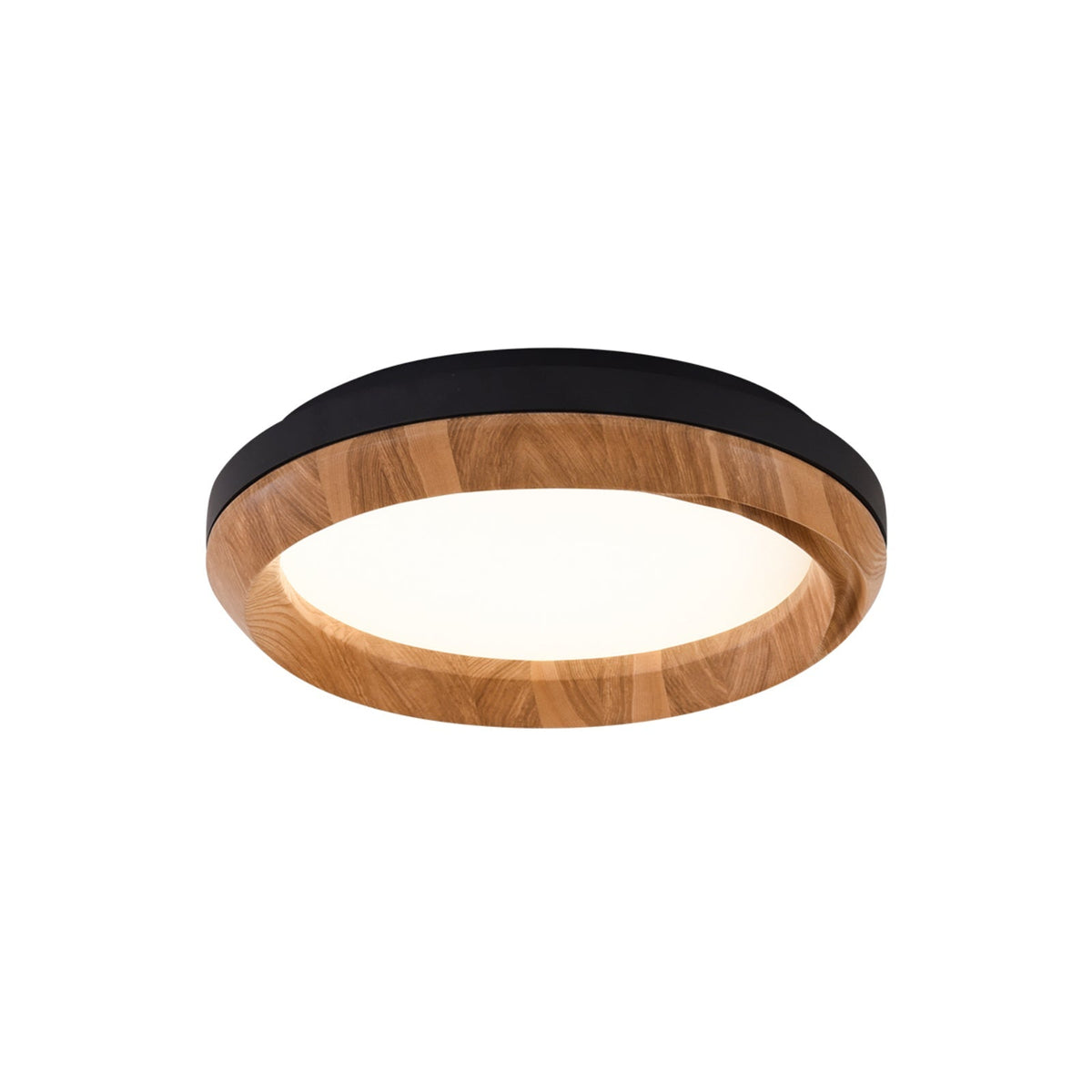 Candeeiro de teto Aurdoreth moderno minimalista em madeira com efeito ondulado