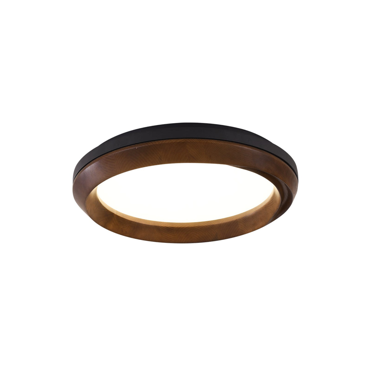 Candeeiro de teto Aurdoreth moderno minimalista em madeira com efeito ondulado