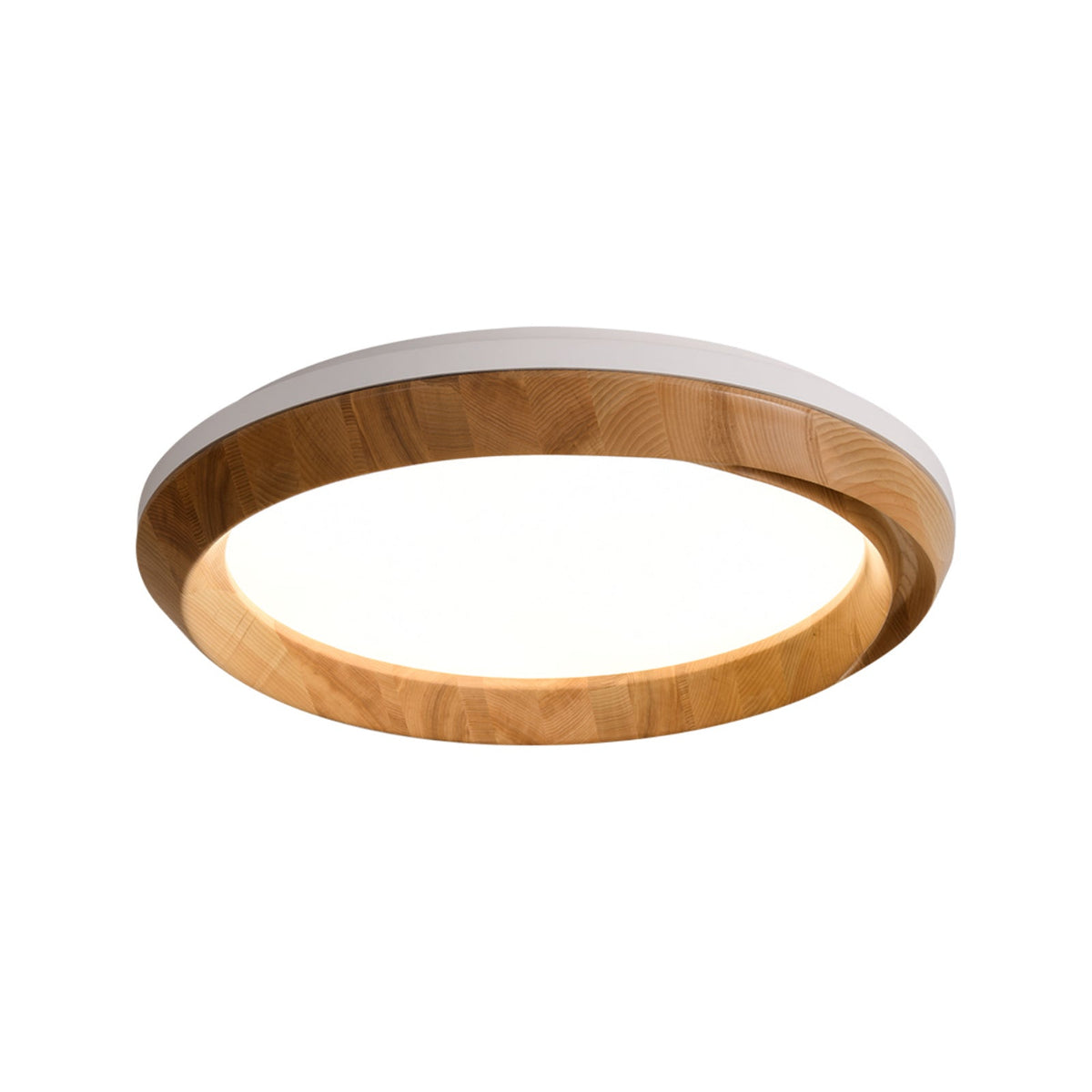 Candeeiro de teto Aurdoreth moderno minimalista em madeira com efeito ondulado