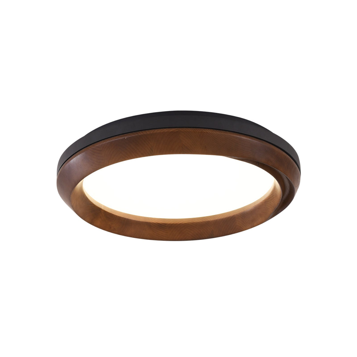 Candeeiro de teto Aurdoreth moderno minimalista em madeira com efeito ondulado