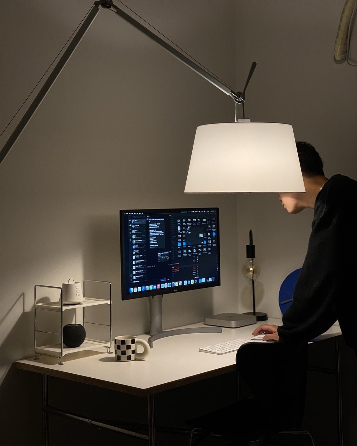 Ciroce teollisuustyylinen kangaslattiavalaisin