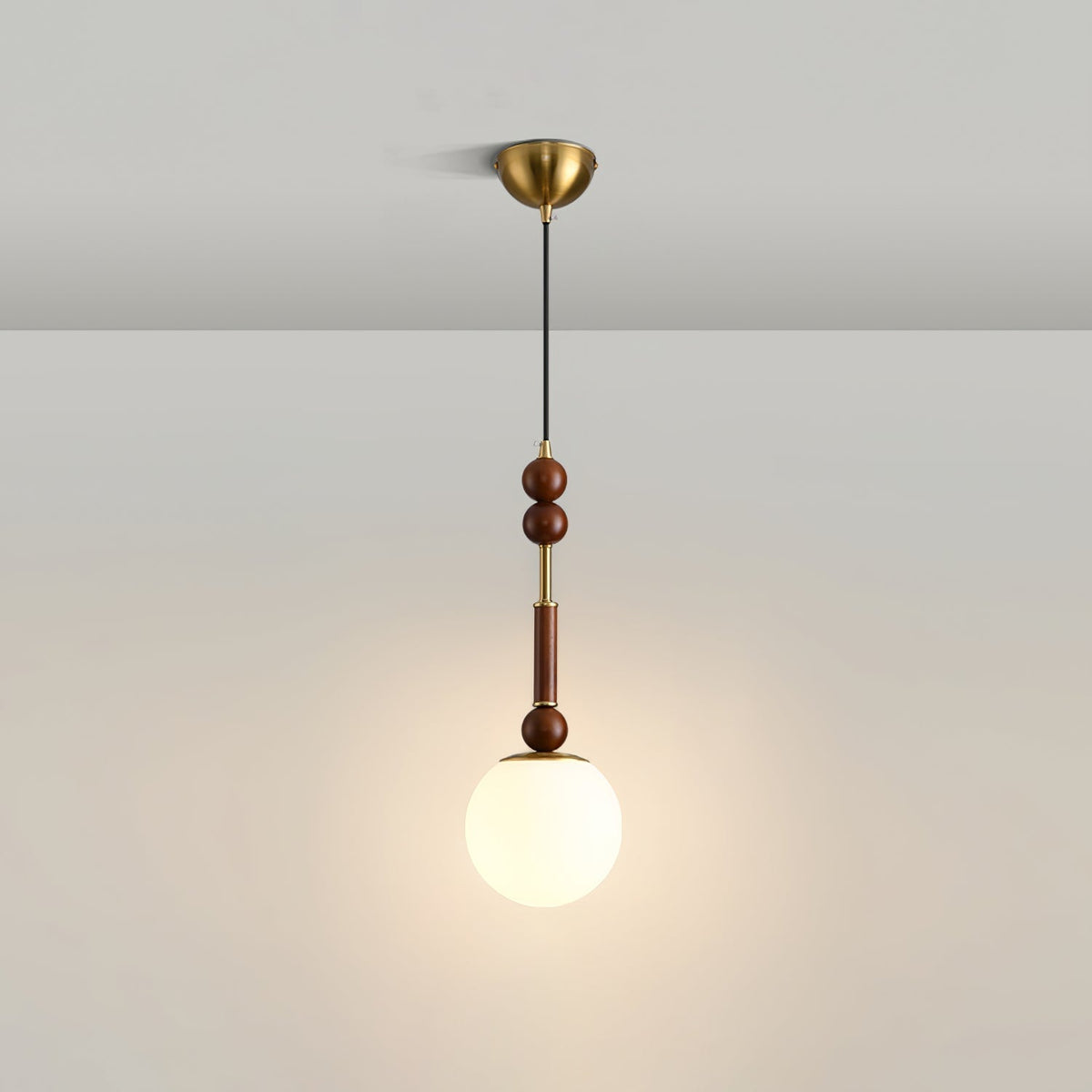 Yovelis vintage pendel-lampe i træ