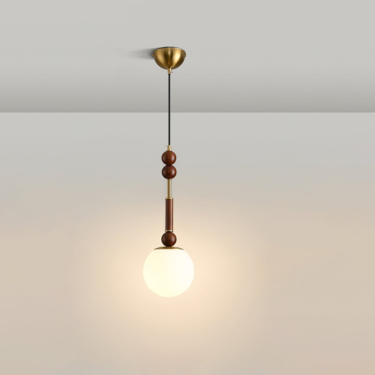 Yovelis vintage pendel-lampe i træ