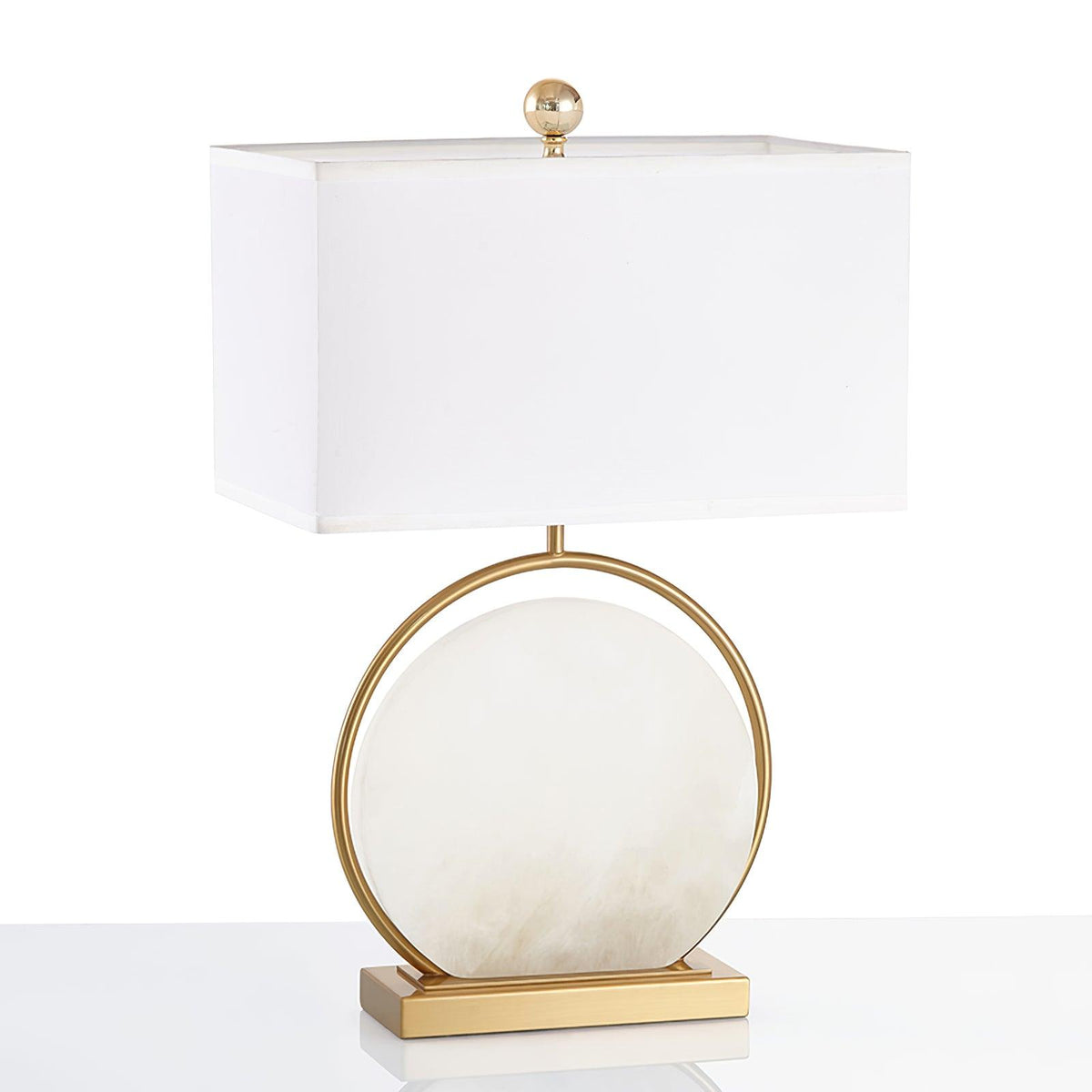 Cirilina bordlampe med ringfod i alabast