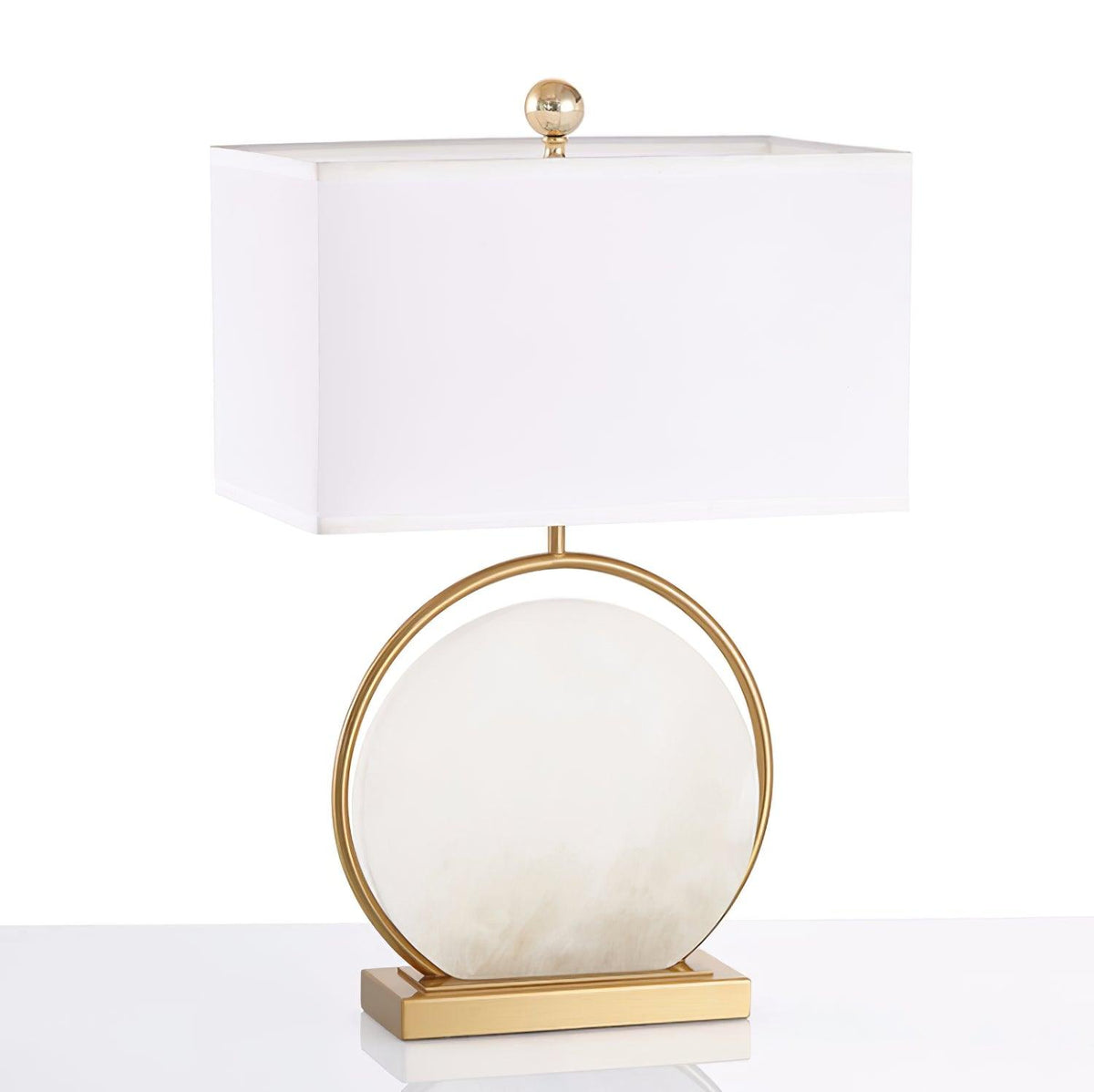 Cirilina bordlampe med ringfod i alabast