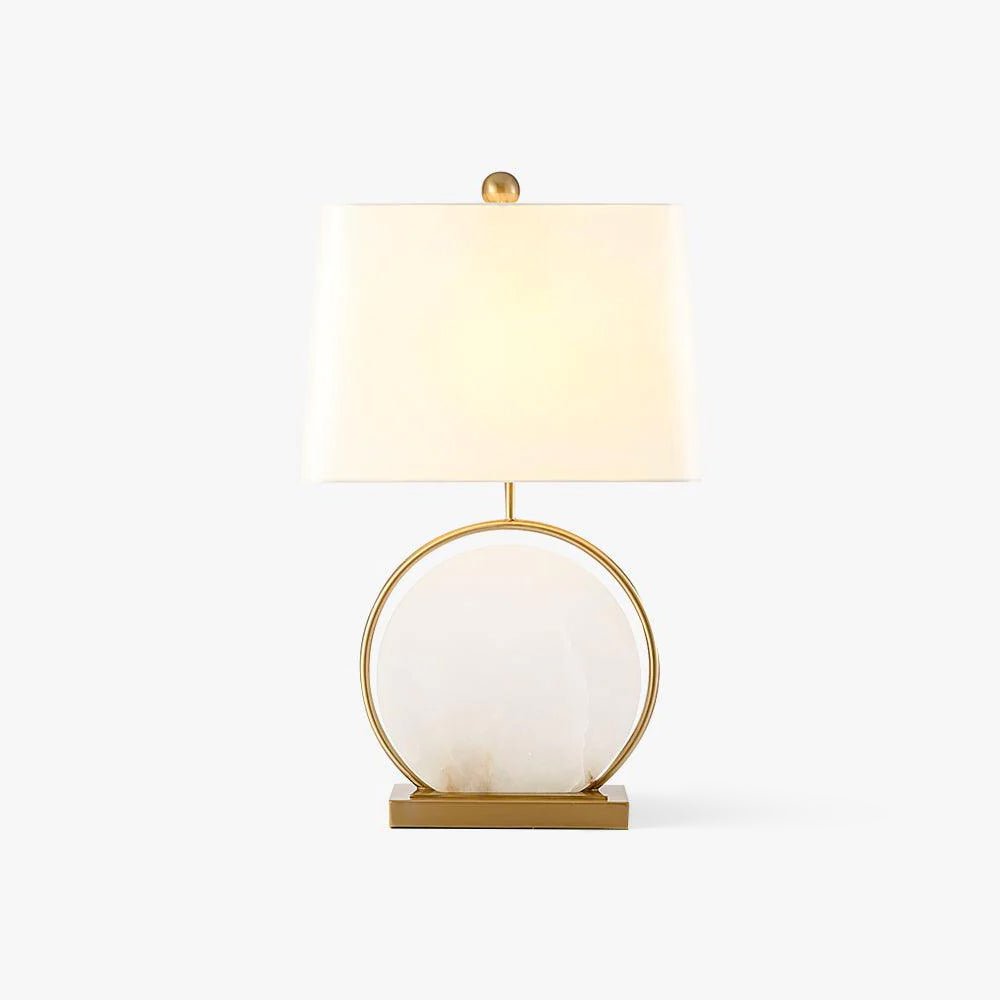 Cirilina bordlampe med ringfod i alabast