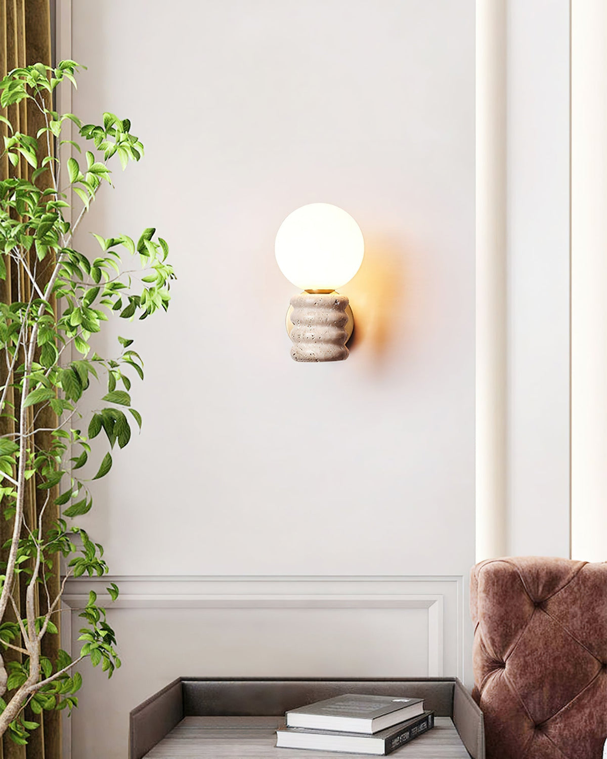 Candeeiro de parede de travertino empilhado Zevelara