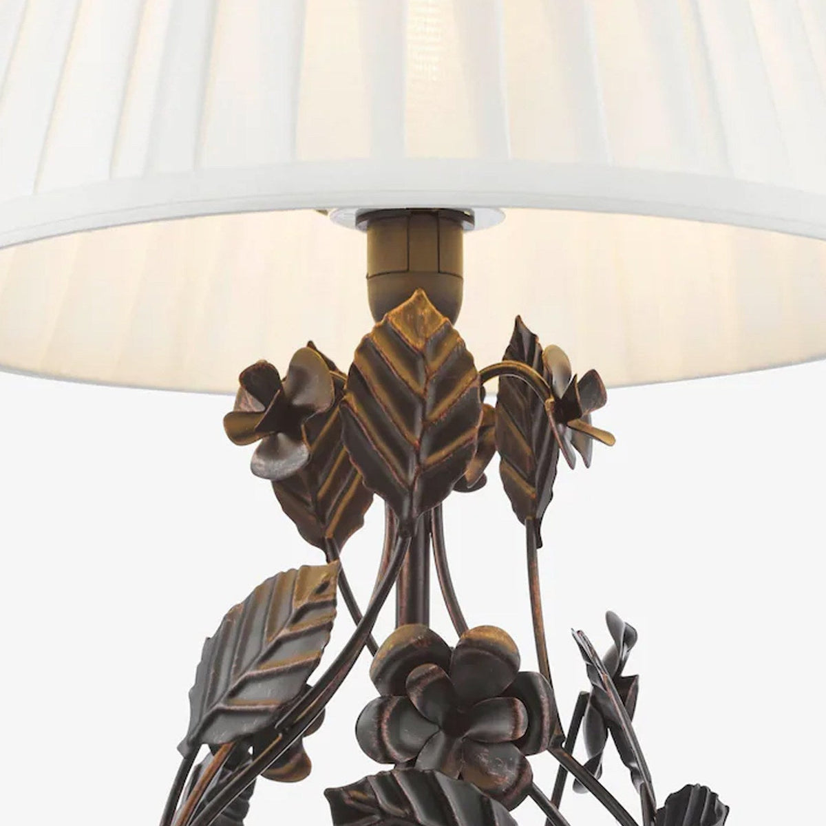 Elarenne bordlampe i smedejern med rose