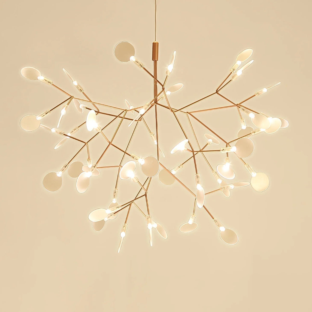 Lior unik Sputnik-ljuskrona i art déco-stil med eldflugor, vardagsrum/sovrum