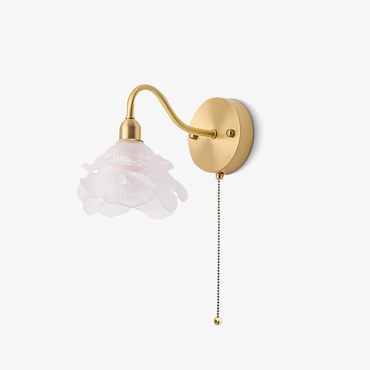 Luz de parede artística nórdica de latão, vidro e rosa Aneris
