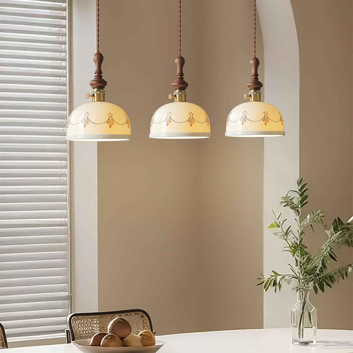 Candeeiro suspenso vintage Ceraeyre em cerâmica