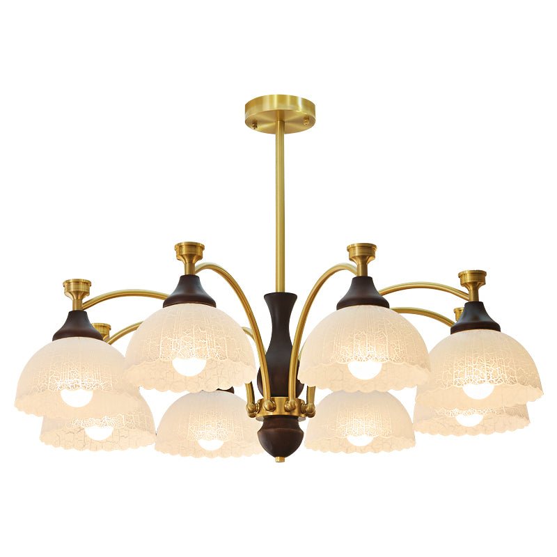 Avvynila traditionel elegant vintage-lysekrone i messing og træ