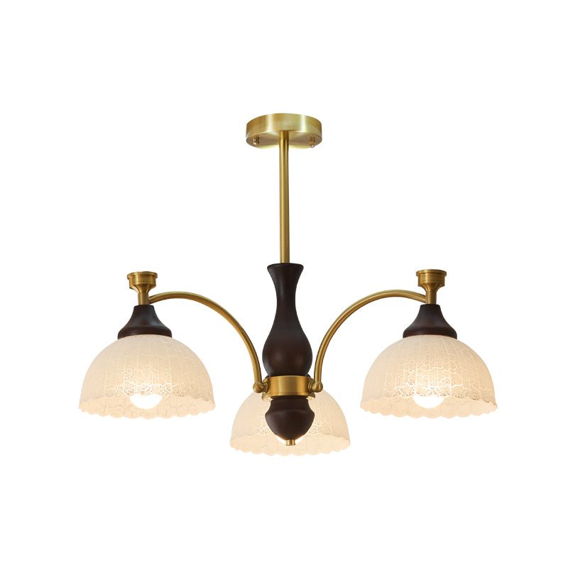 Avvynila traditionel elegant vintage-lysekrone i messing og træ