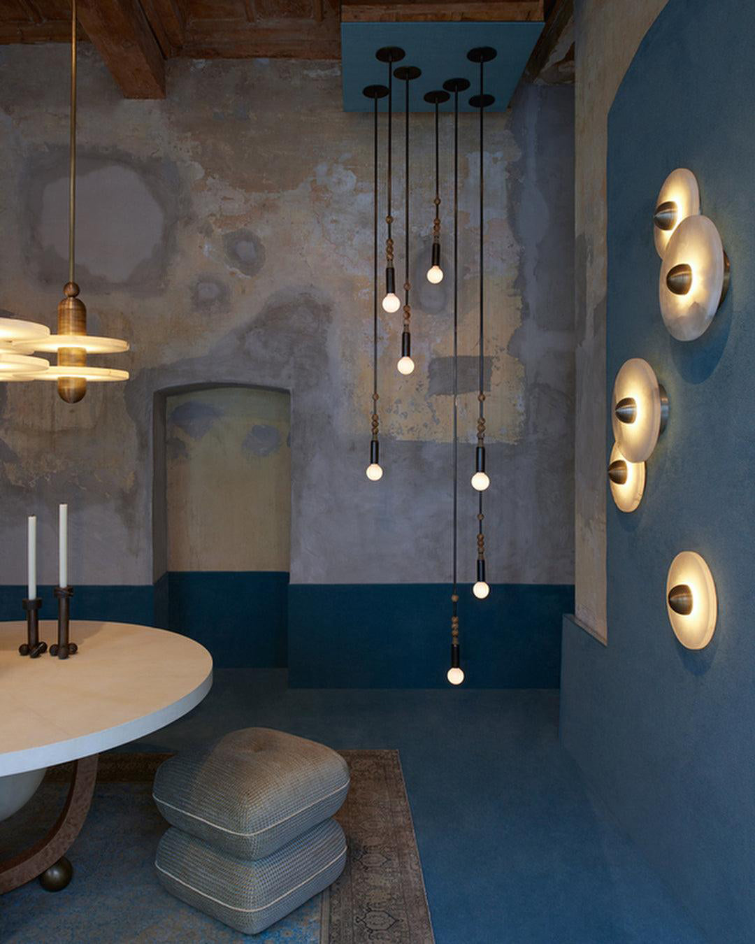 Apollo rund alabastervägglampa