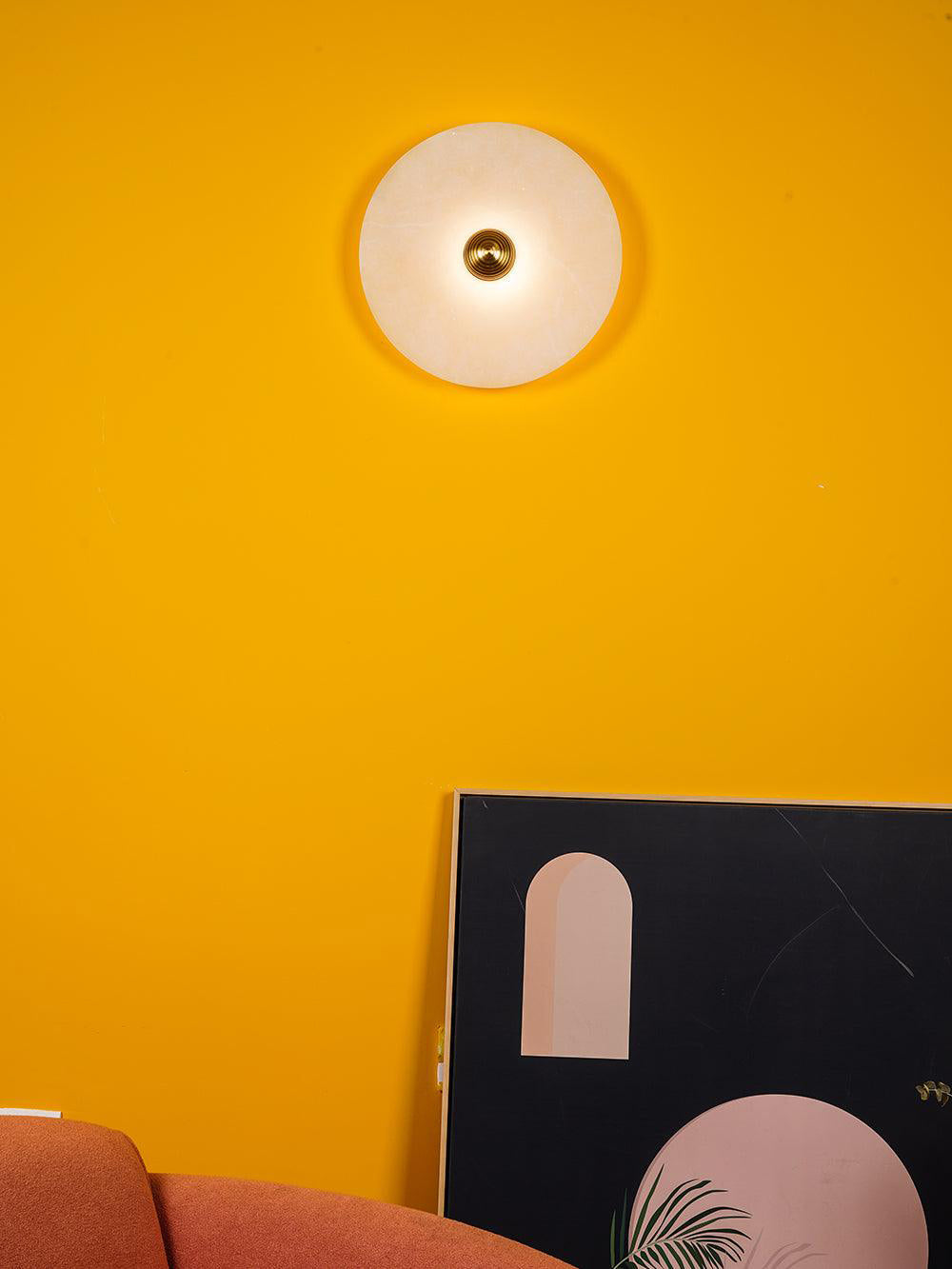 Apollo rund alabastervägglampa