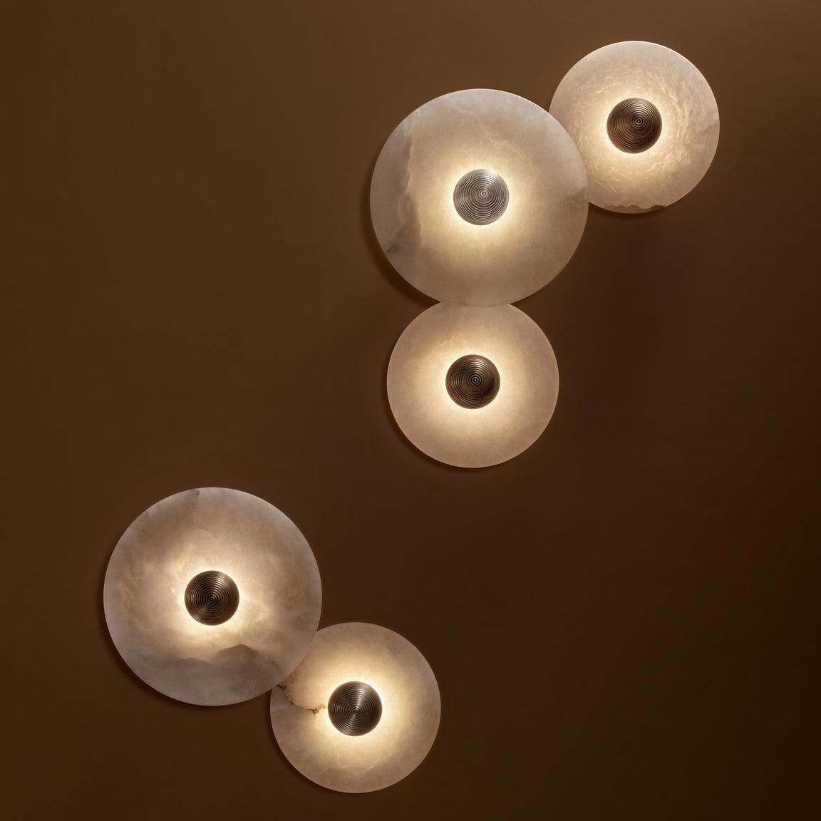 Apollo rund alabastervägglampa