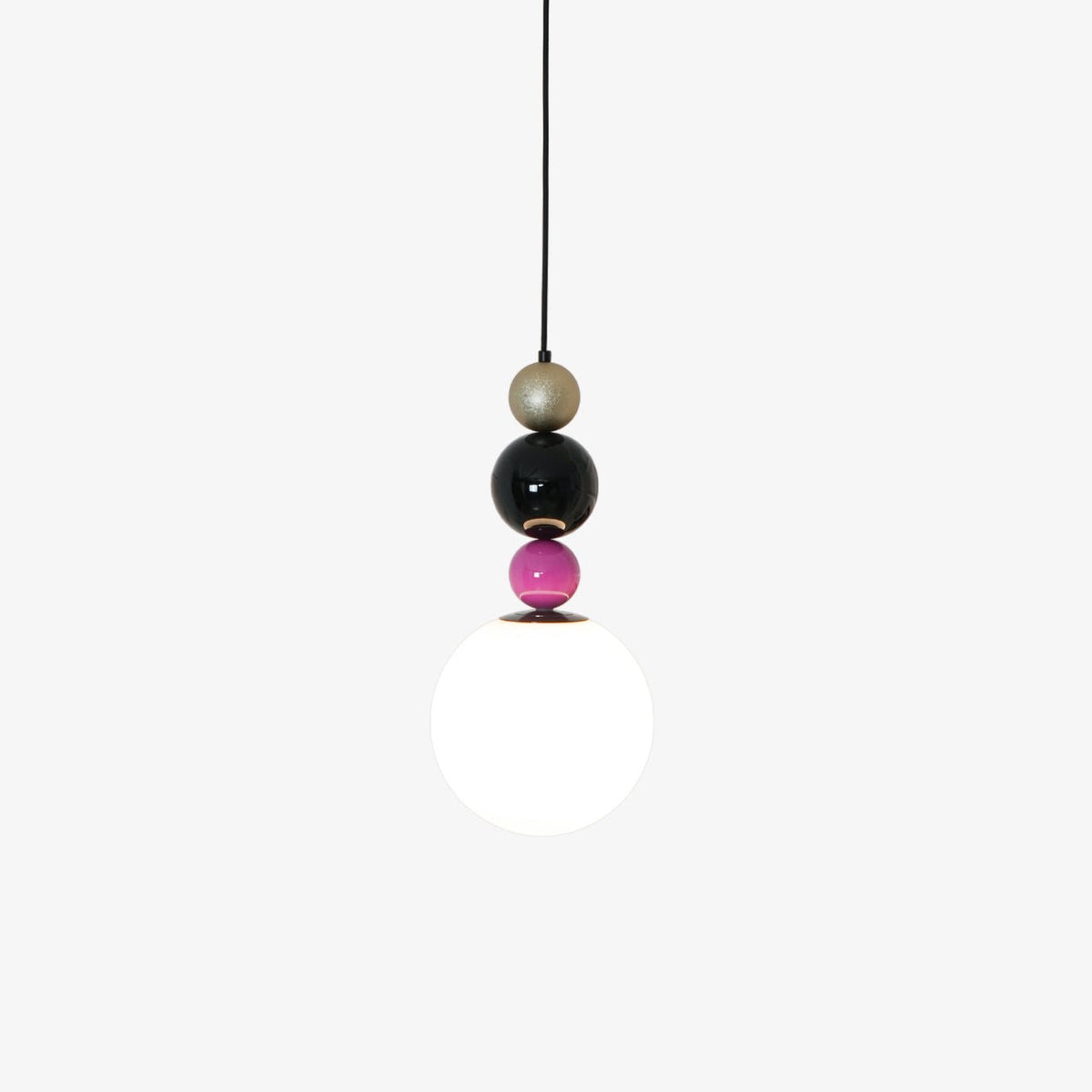Eshaisra nordisk pendellampe i glas med runde stablede kugler og kunstnerisk design