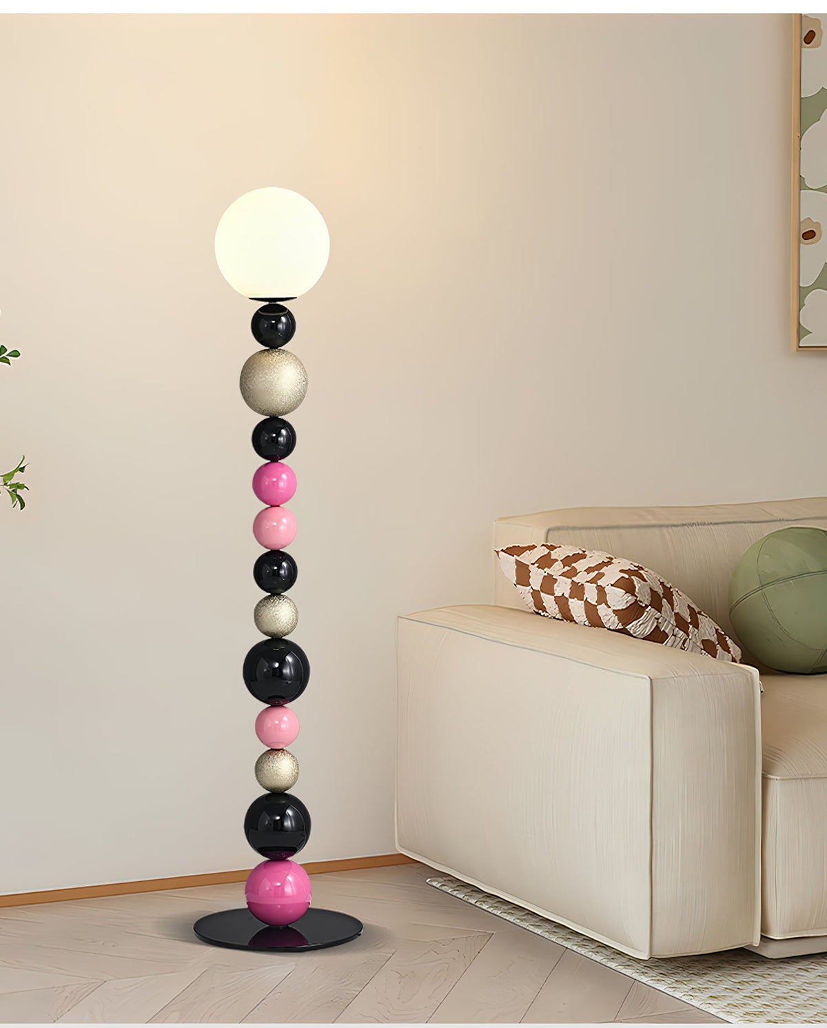Kaleido gulvlampe med runde stablede kugler