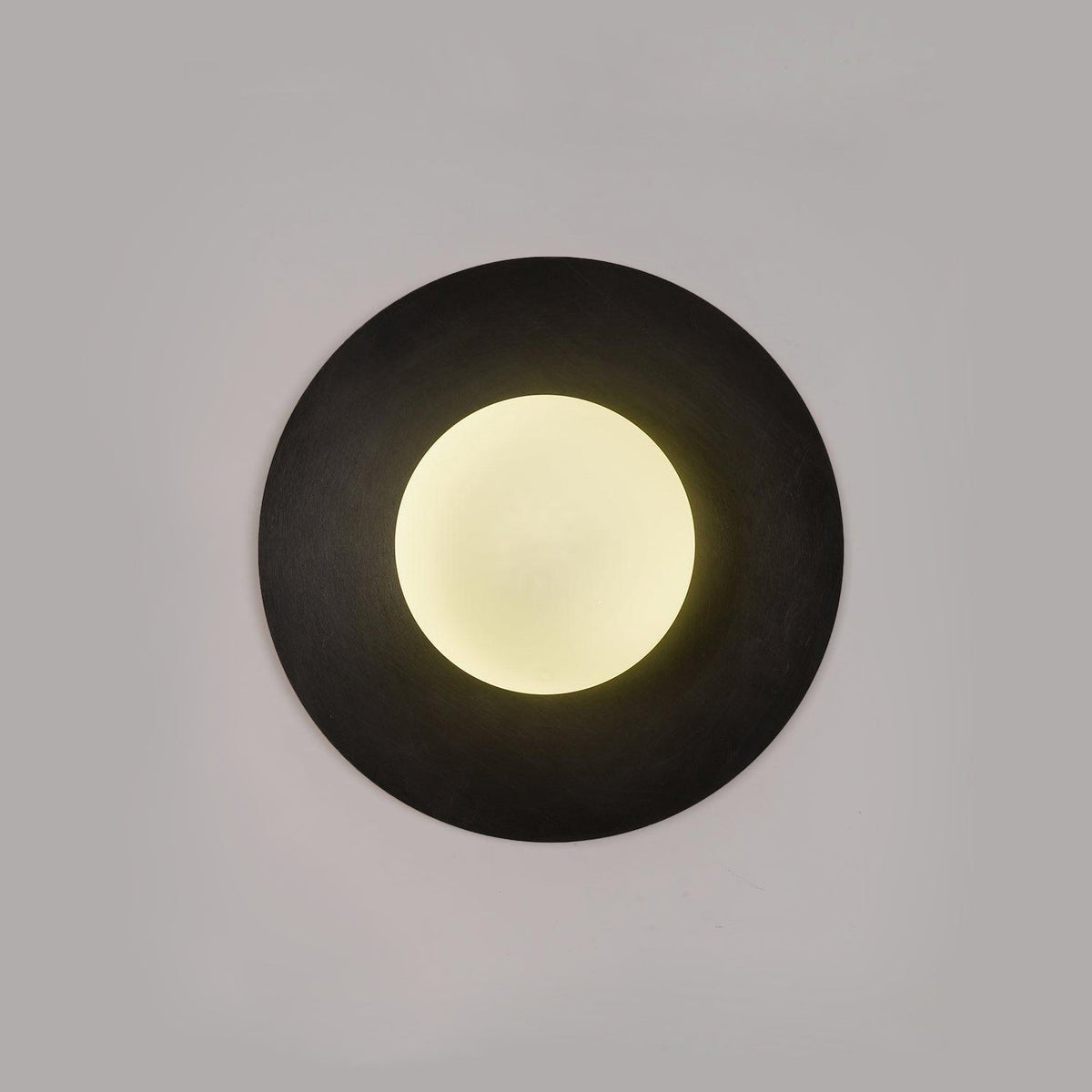 Elem modern minimalistisk rund vägglampa i konstglas och mässing