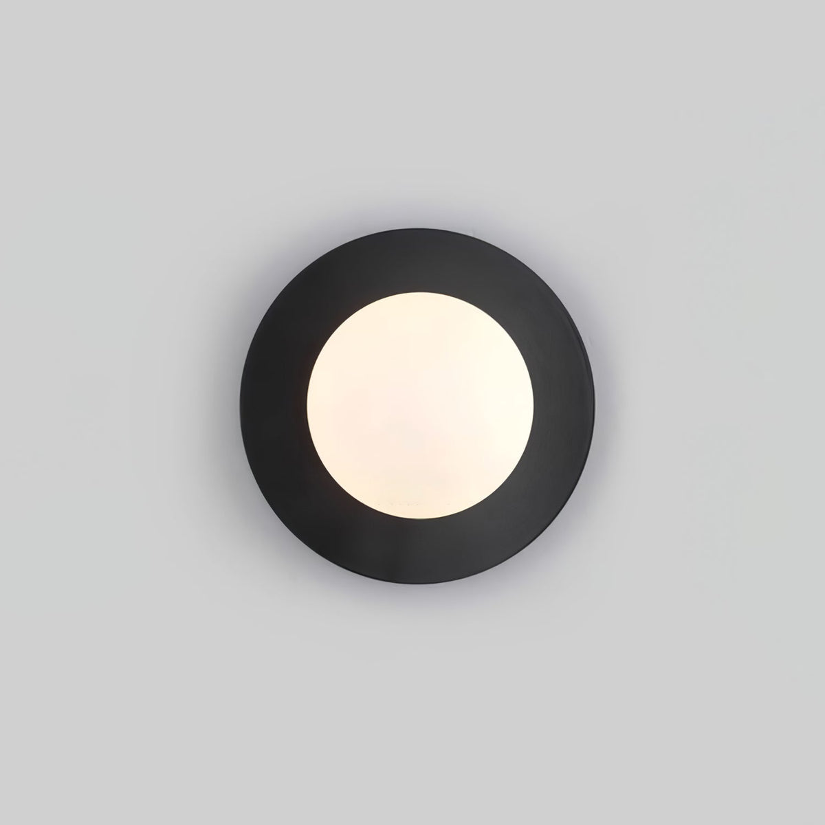 Elem modern minimalistisk rund vägglampa i konstglas och mässing