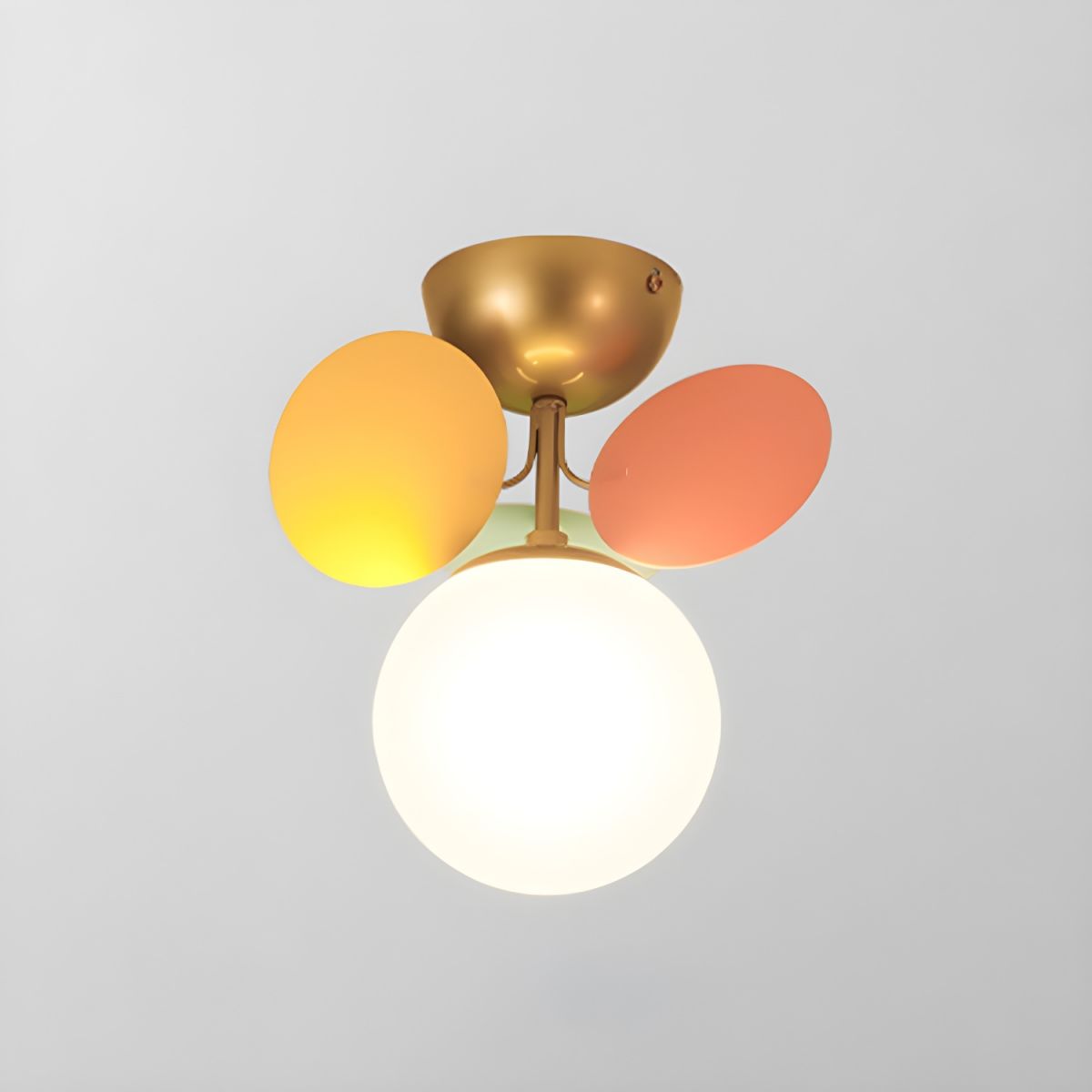 Renanina rund loftslampe i makronstil med pastelfarver