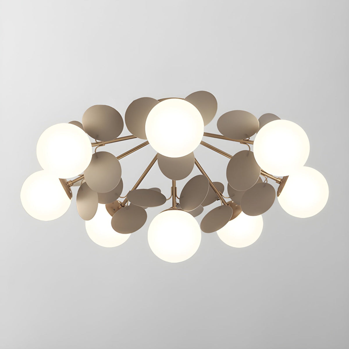 Renanina rund loftslampe i makronstil med pastelfarver