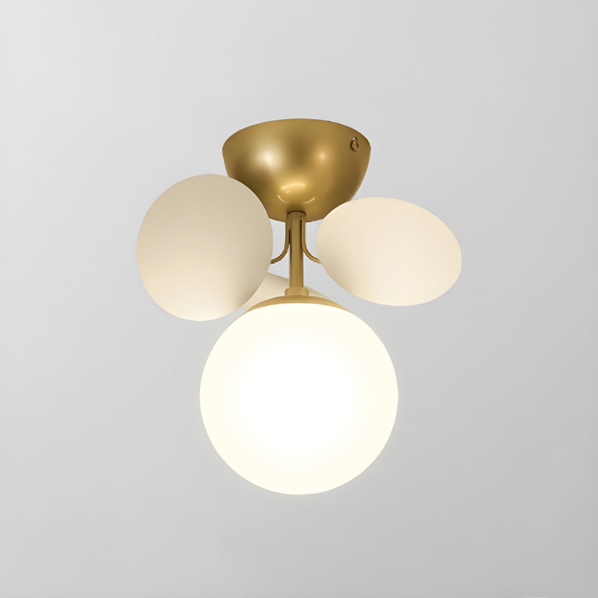 Renanina rund loftslampe i makronstil med pastelfarver