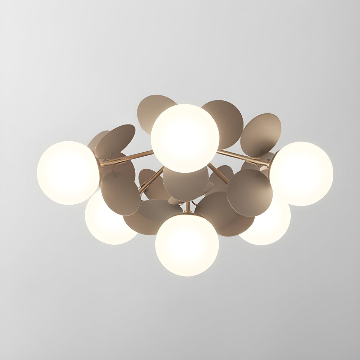 Renanina rund loftslampe i makronstil med pastelfarver