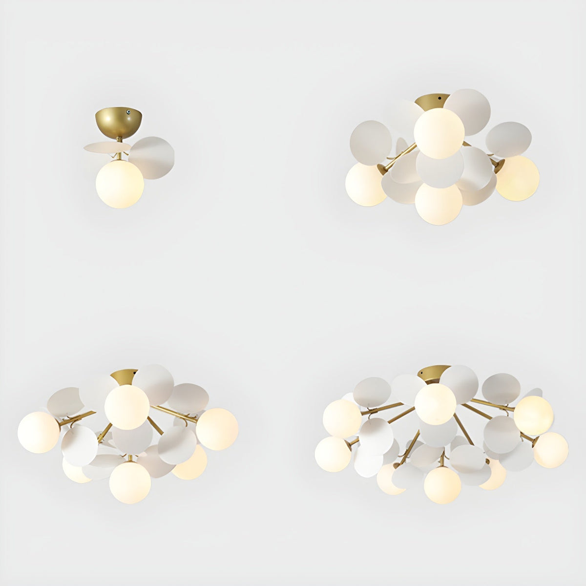 Renanina rund loftslampe i makronstil med pastelfarver