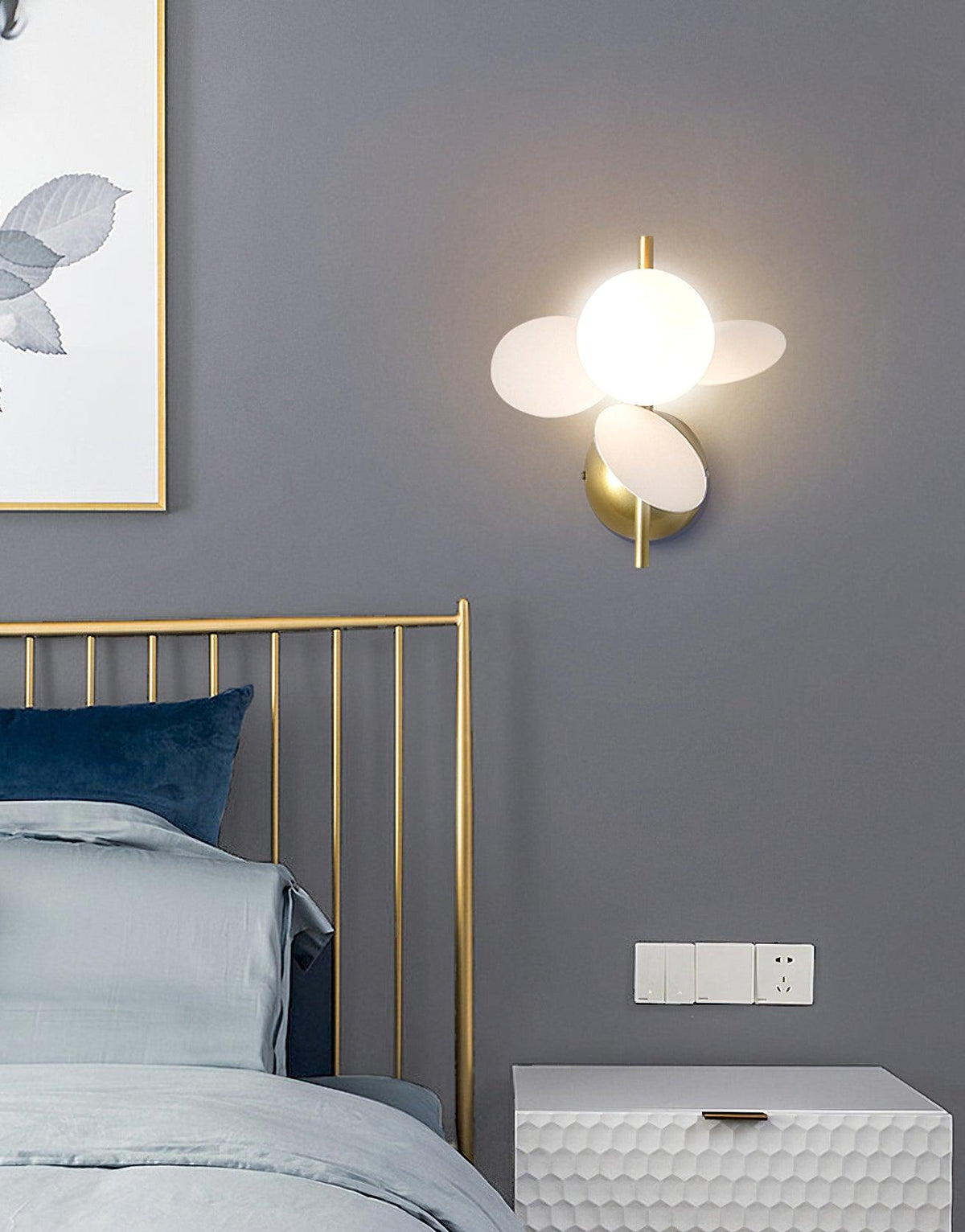 Culoren rund nordisk konstvägglampa i glas