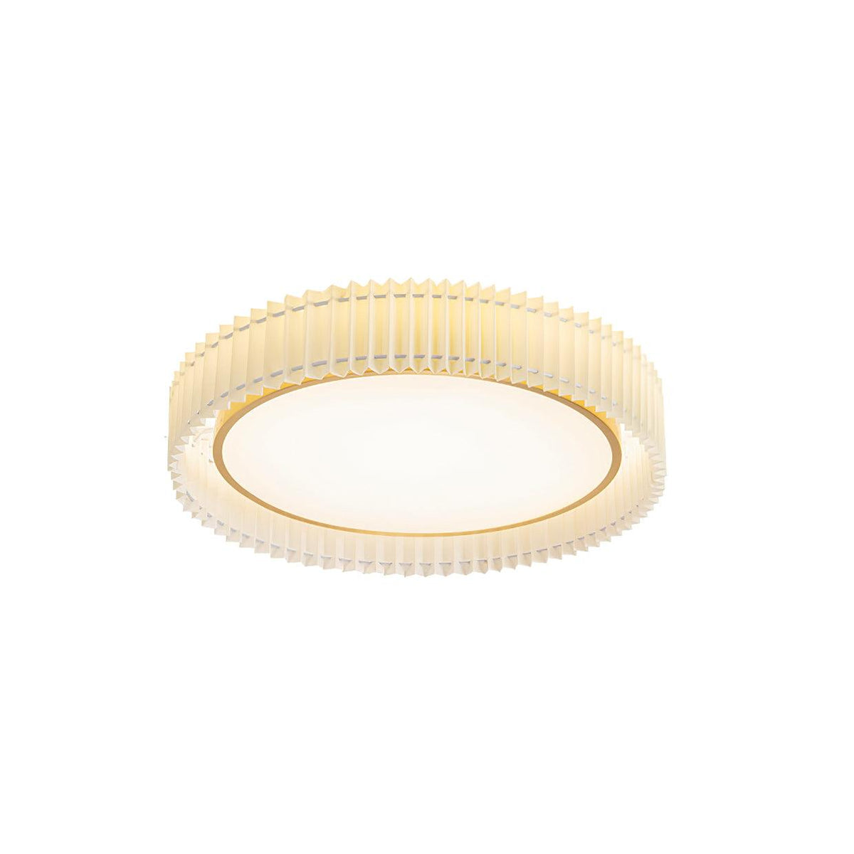 Rund loftslampe med plisseret stof fra Corinila