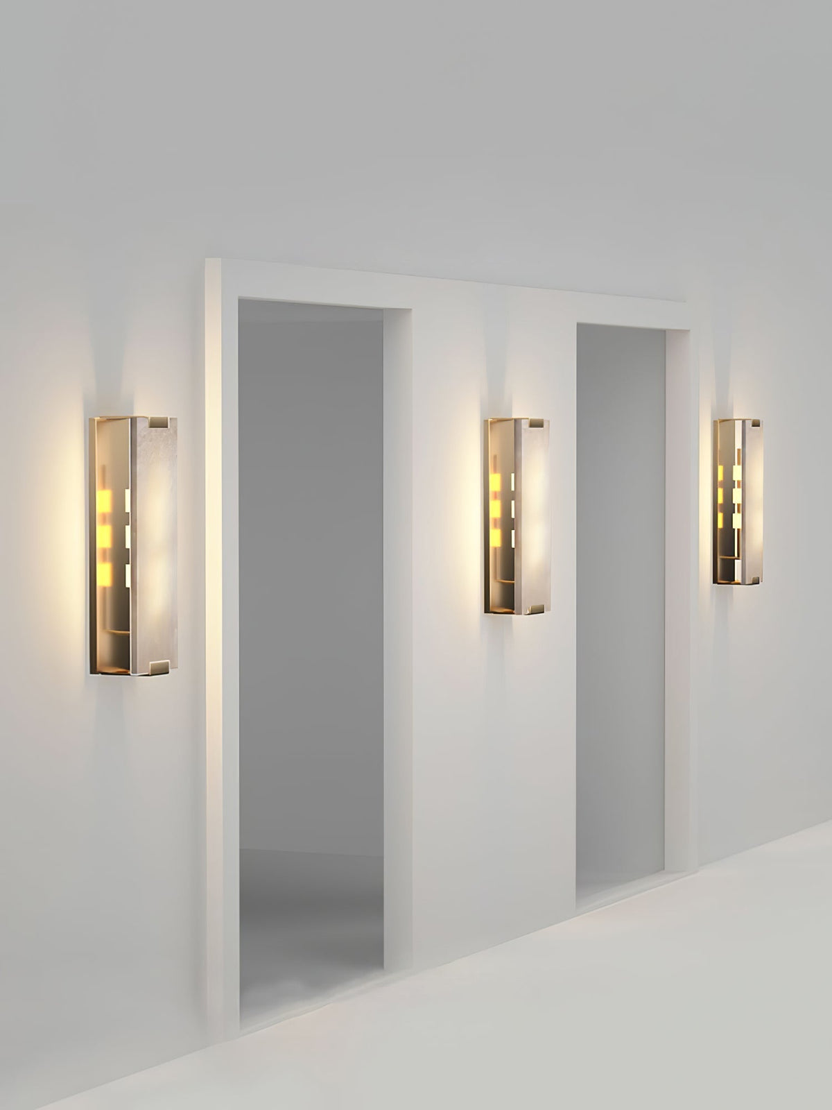 Velen-vägglampa med alabasterpanel och glöd